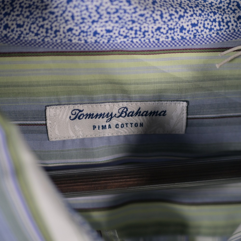 Tommy Bahama Del Coco Stripe Pima Cotton Shirt Mens XL Blue Green T220491 NEW - Picture 6 of 11